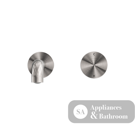 Nero Kara Progressive Wall Basin Set Mixer 230mm Spout Brushed Nickel NR271907a230BN - Wall Mixers & Spouts