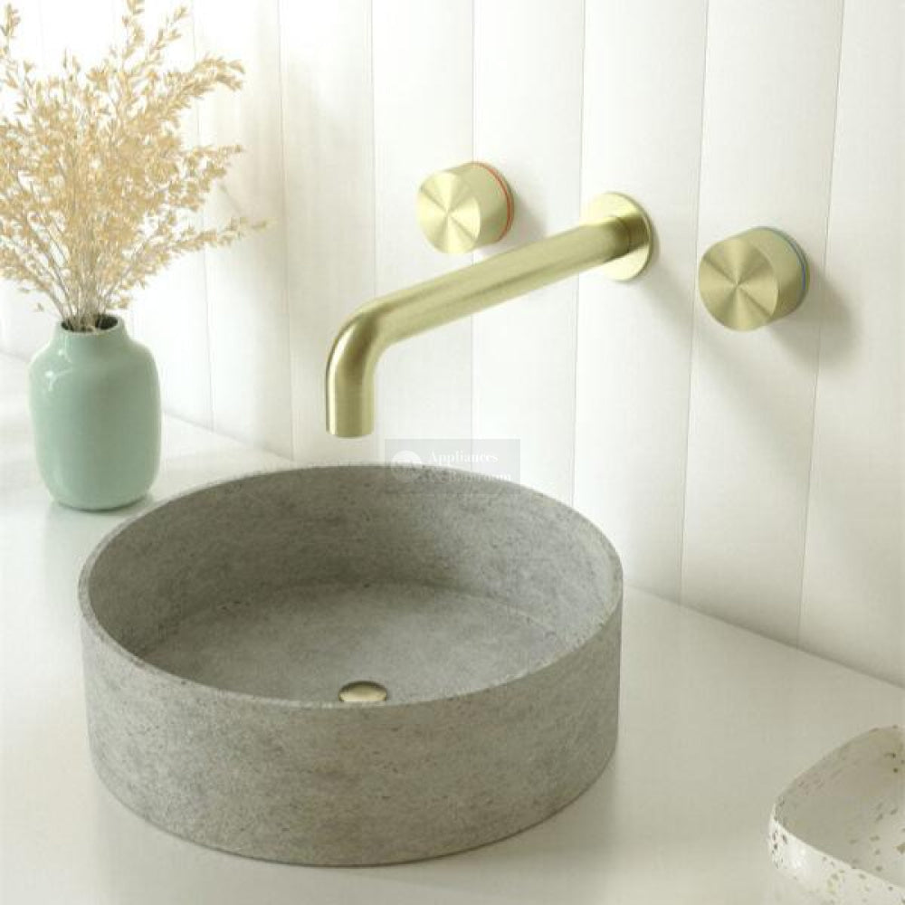 Nero Kara Wall Basin Set - Brushed Gold Tapware 3 Piece