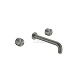 Nero Kara Wall Basin Set - Gunmetal Grey 180mm Spout Tapware 3 Piece