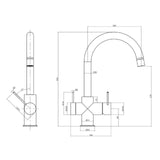 Nero Mecca 3 Way Filtered Mixer Tap Chrome, NR221907ECH