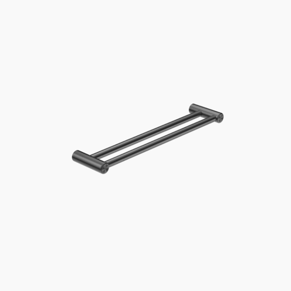 Nero Mecca Care 25mm Grab Double Towel Rail 600mm Gun Metal NRCR2524DGM - Bathroom Disabled & Aged Care