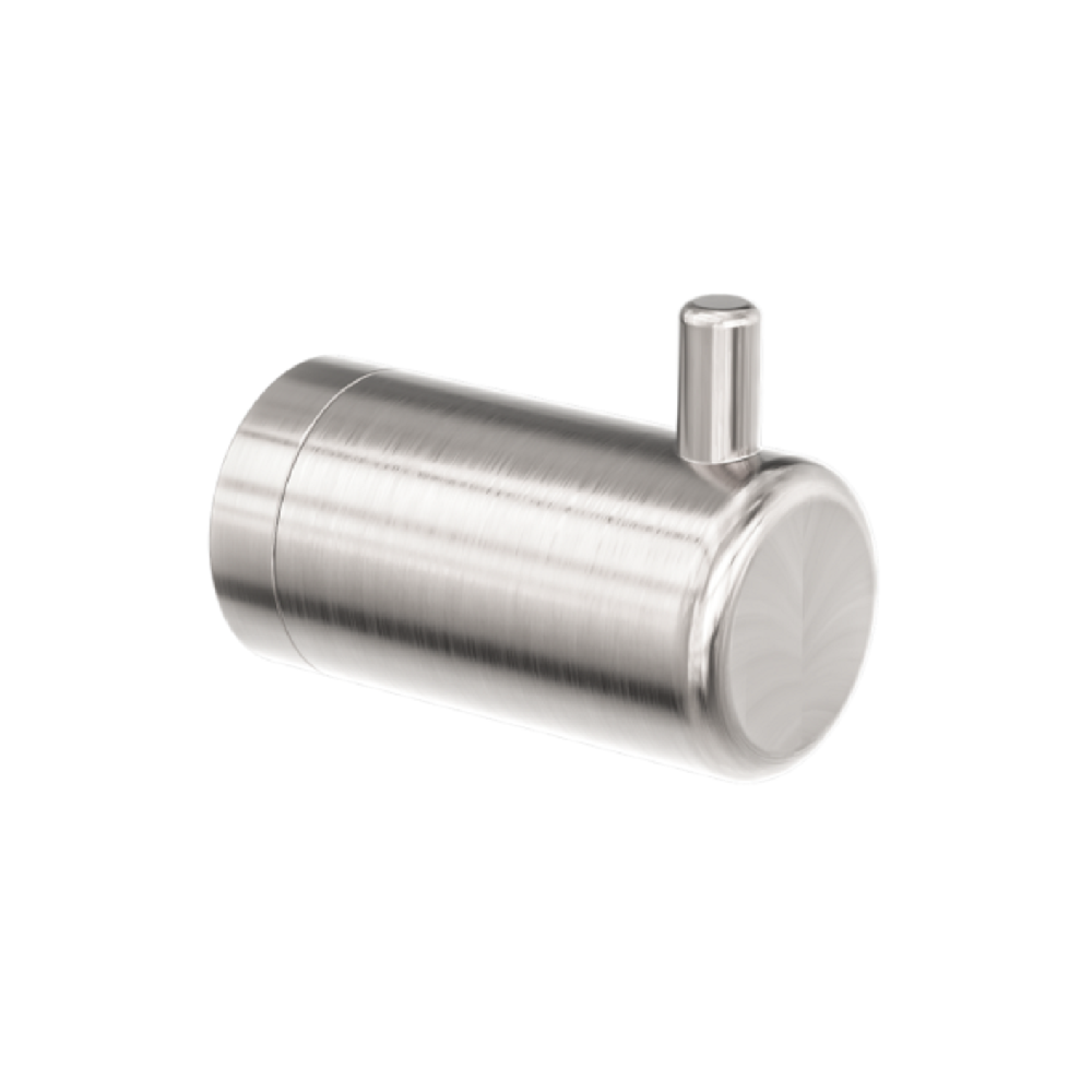 Nero Mecca Care 25mm Wall Hook Brushed Nickel NRCR2582BN - Robe Hooks