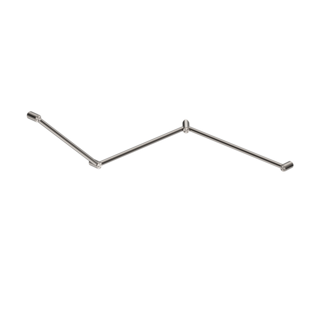 Nero Mecca Care 32mm Dda Toilet Grab Rail Set 45 Degree Continuous 750X965X1025mm Brushed Nickel NRCR3245CBN - Grab Rail