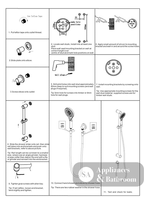 Nero Mecca Care 32mm Grab Rail And Adjustable Shower Rail Set 900mm Brushed Bronze NRCS005BZ - Rail Shower