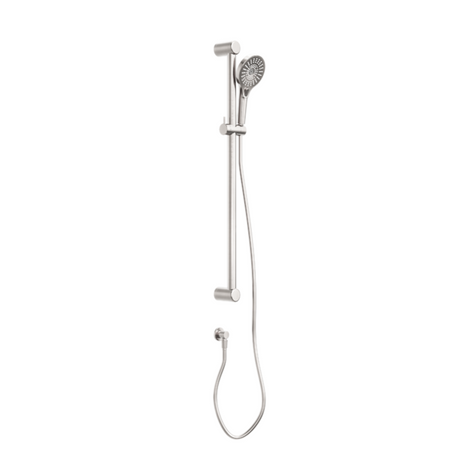Nero Mecca Care 32mm Grab Rail And Adjustable Shower Rail Set 900mm Brushed Nickel NRCS005BN - Rail Shower