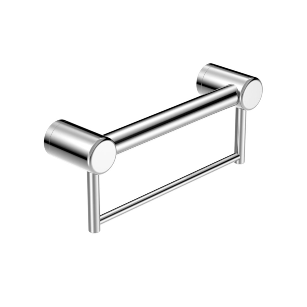 Nero Mecca Care 32mm Grab Rail With Towel Holder 300mm Chrome NRCR3212BCH - Towel Rails