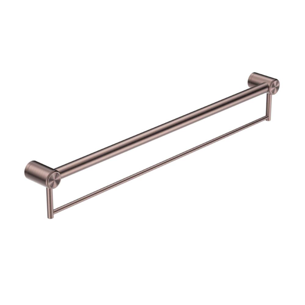 Nero Mecca Care 32mm Grab Rail With Towel Holder 900mm Brushed Bronze NRCR3230BBZ - Towel Rails