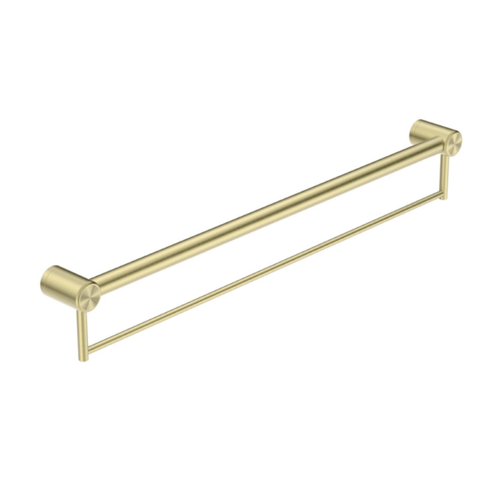 Nero Mecca Care 32mm Grab Rail With Towel Holder 900mm Brushed Gold NRCR3230BBG - Towel Rails