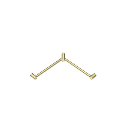 Nero Mecca Care 32mm Wrap Around Corner Grab Rail 600X600mm Brushed Gold NRCR3290WBG - Grab Rail