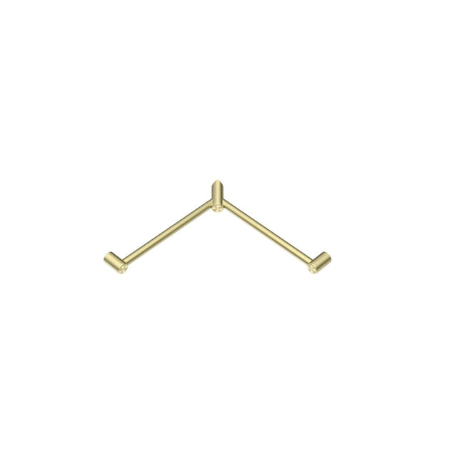 Nero Mecca Care 32mm Wrap Around Corner Grab Rail 600X600mm Brushed Gold NRCR3290WBG - Grab Rail