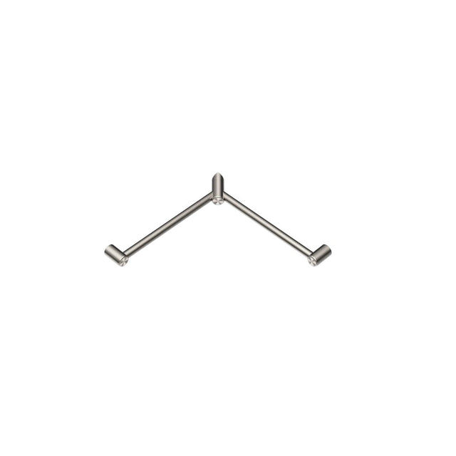 Nero Mecca Care 32mm Wrap Around Corner Grab Rail 600X600mm Brushed Nickel NRCR3290WBN - Grab Rail
