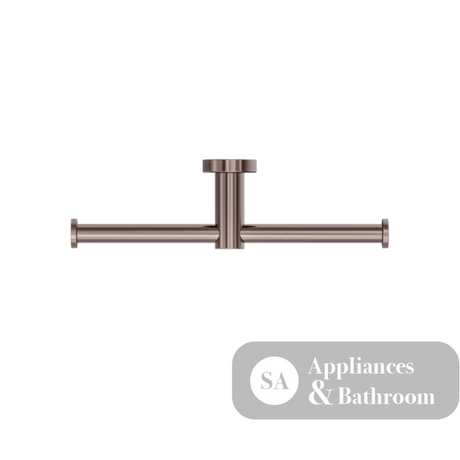 Nero Mecca Double Toilet Roll Holder Brushed Bronze NR1986dBZ - TOILET ROLL HOLDERS