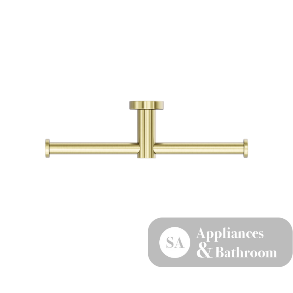 Nero Mecca Double Toilet Roll Holder Brushed Gold NR1986dBG - TOILET ROLL HOLDERS