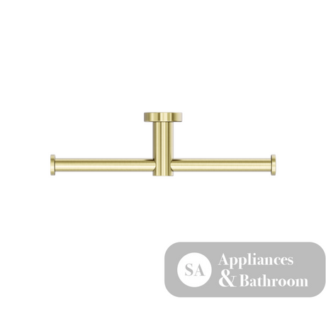 Nero Mecca Double Toilet Roll Holder Brushed Gold NR1986dBG - TOILET ROLL HOLDERS