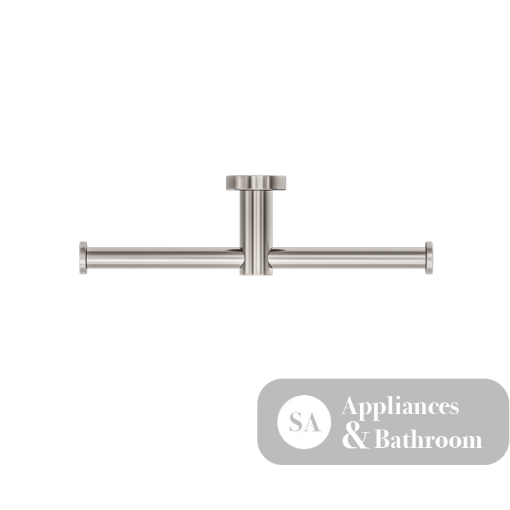 Nero Mecca Double Toilet Roll Holder Brushed Nickel NR1986dBN - TOILET ROLL HOLDERS