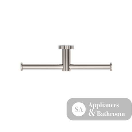 Nero Mecca Double Toilet Roll Holder Brushed Nickel NR1986dBN - TOILET ROLL HOLDERS