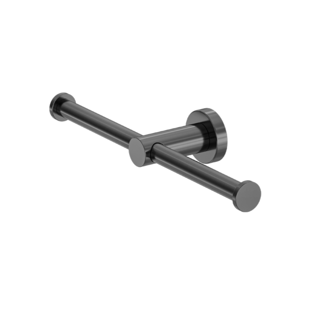 Nero Mecca Double Toilet Roll Holder Gun Metal NR1986dGM - TOILET ROLL HOLDERS
