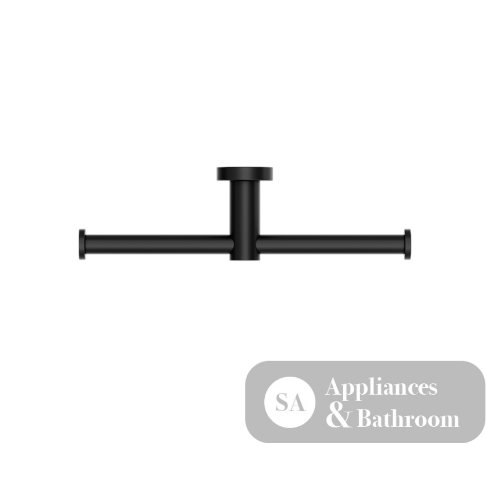 Nero Mecca Double Toilet Roll Holder Matte Black NR1986dMB - TOILET ROLL HOLDERS