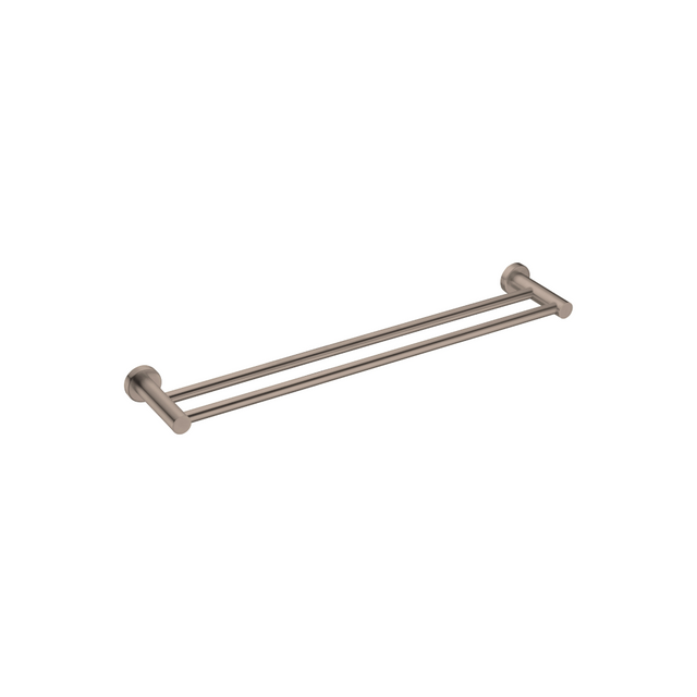 Nero Mecca Double Towel Rail 600mm Brushed Bronze NR1924dBZ - Towel Rails