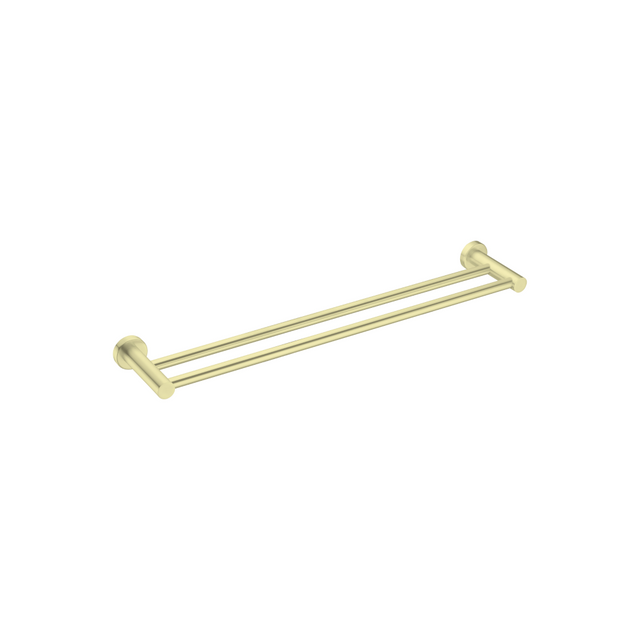 Nero Mecca Double Towel Rail 600mm Brushed Gold NR1924dBG - Towel Rails