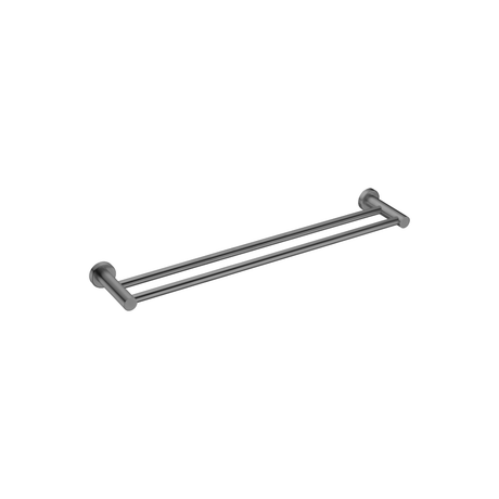 Nero Mecca Double Towel Rail 600mm Gun Metal NR1924dGM - Towel Rails