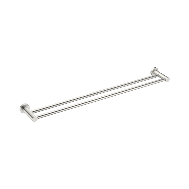 Nero Mecca Double Towel Rail 800mm Brushed Nickel NR1930dBN - Towel Rails