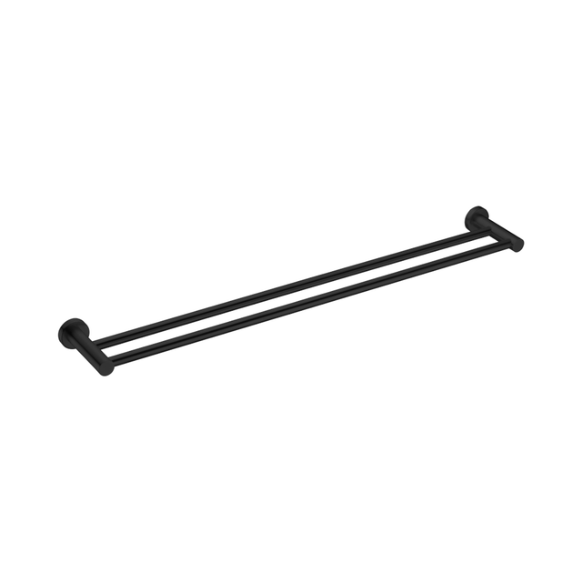 Nero Mecca Double Towel Rail 800mm Matte Black NR1930dMB - Towel Rails