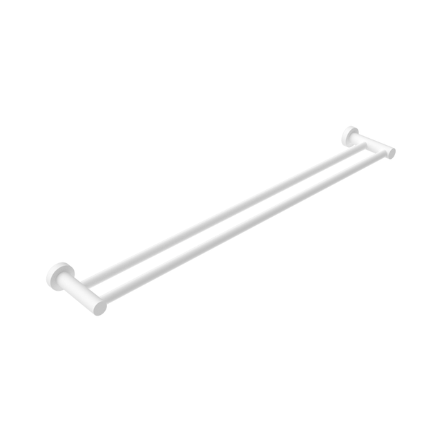 Nero Mecca Double Towel Rail 800mm Matte White NR1930dMW - Towel Rails