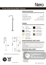 Nero Mecca Freestanding Bath Mixer Square Shape Brushed Bronze NR221903bBZ - Bath Fillers