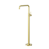 Nero Mecca Freestanding Bath Mixer Square Shape Brushed Gold NR221903bBG - Bath Fillers