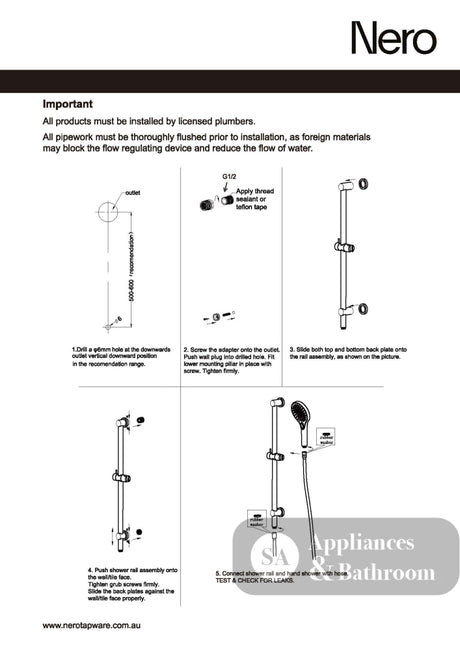 Nero Mecca Hand Hold Shower With Air Shower Chrome NR221905CH - Hand Showers