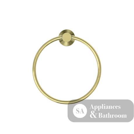 Nero Mecca Hand Towel Ring Brushed Gold NR1980BG - Towel Rails