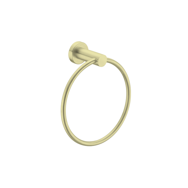 Nero Mecca Hand Towel Ring Brushed Gold NR1980BG - Towel Rails