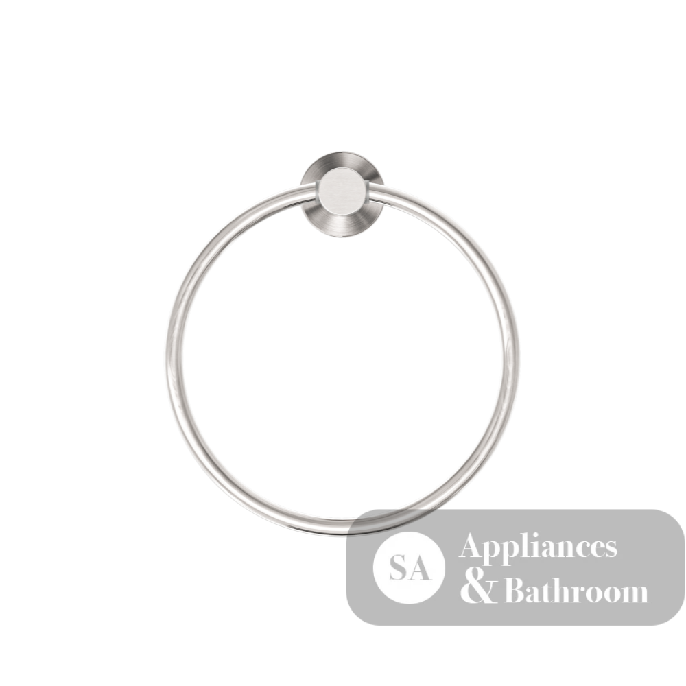 Nero Mecca Hand Towel Ring Brushed Nickel NR1980BN - Towel Rails