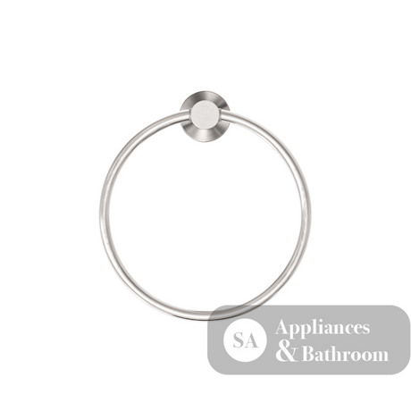 Nero Mecca Hand Towel Ring Brushed Nickel NR1980BN - Towel Rails