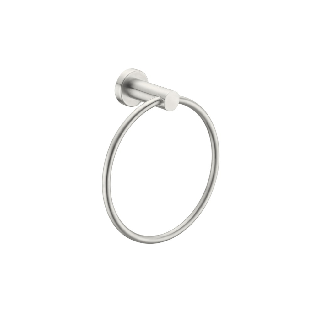 Nero Mecca Hand Towel Ring Brushed Nickel NR1980BN - Towel Rails