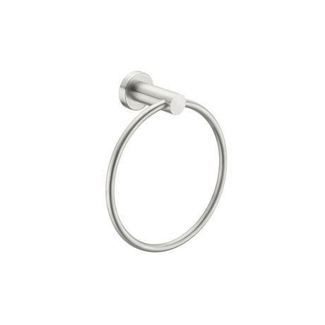 Nero Mecca Hand Towel Ring Brushed Nickel NR1980BN - Towel Rails