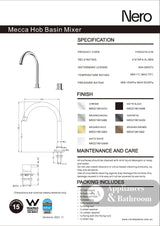 Nero Mecca Hob Basin Mixer Round Spout Chrome NR221901bCH - Hob Mixer Sets