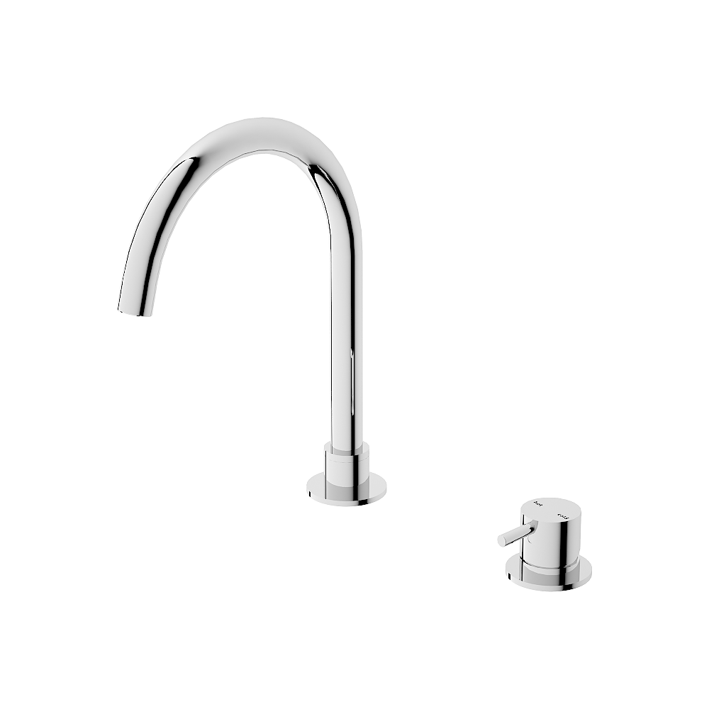 Nero Mecca Hob Basin Mixer Round Spout Chrome NR221901bCH - Hob Mixer Sets