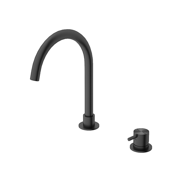 Nero Mecca Hob Basin Mixer Round Spout Gun Metal NR221901bGM - Hob Mixer Sets