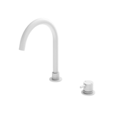 Nero Mecca Hob Basin Mixer Round Spout Matte White NR221901bMW - Hob Mixer Sets