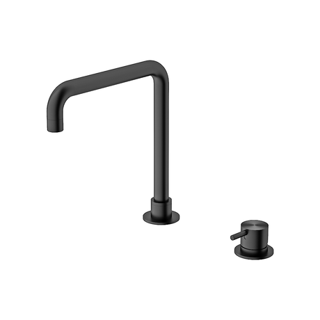 Nero Mecca Hob Basin Mixer Square Spout Gun Metal NR221901cGM - Hob Mixer Sets