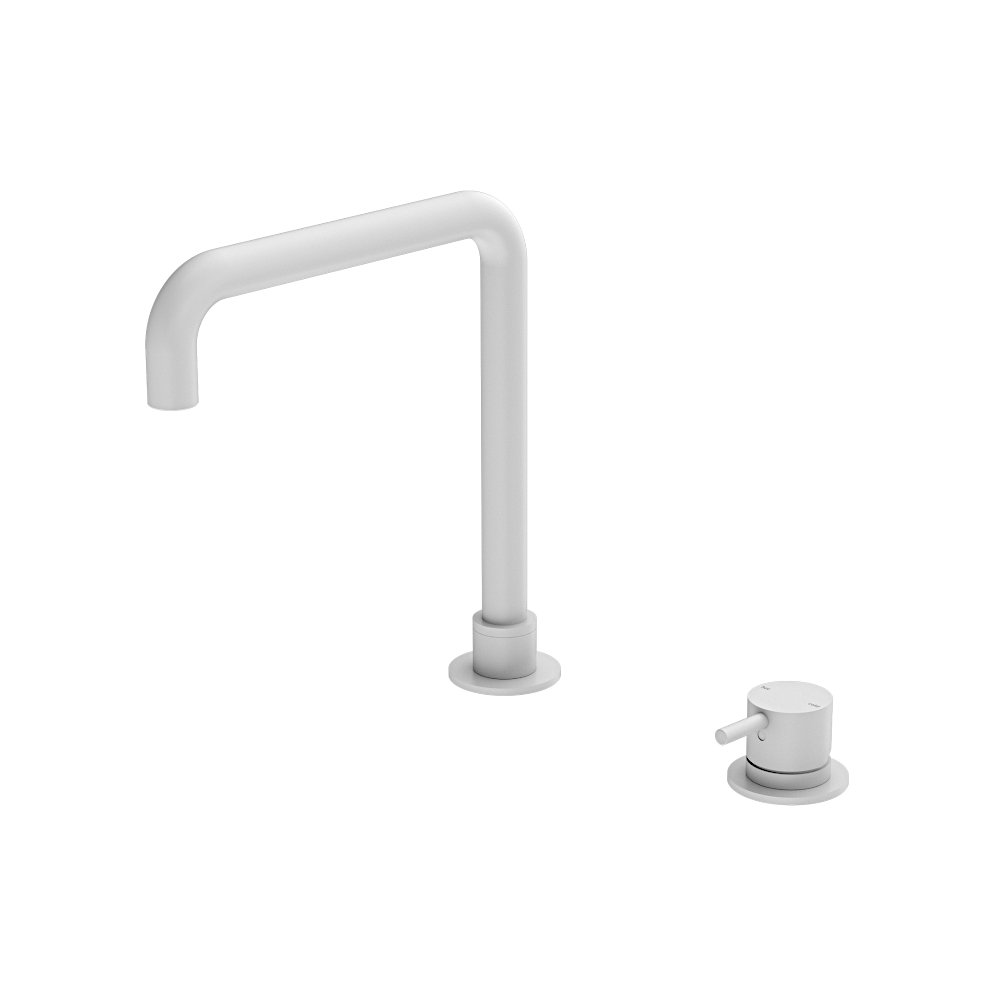 Nero Mecca Hob Basin Mixer Square Spout Matte White NR221901cMW - Hob Mixer Sets