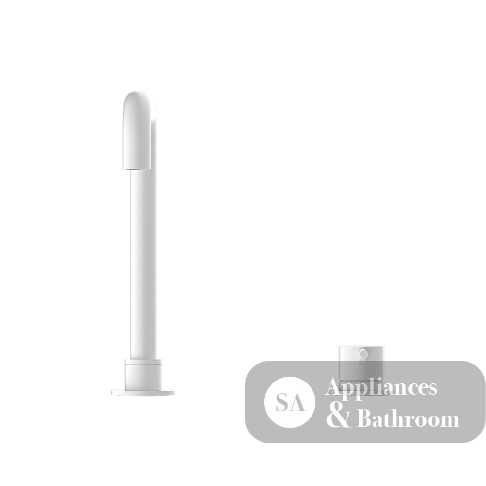 Nero Mecca Hob Basin Mixer Square Spout Matte White NR221901cMW - Hob Mixer Sets