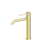 Nero Mecca Middle Tall Basin Mixer Brushed Gold NR221901EBG - Basin Mixers