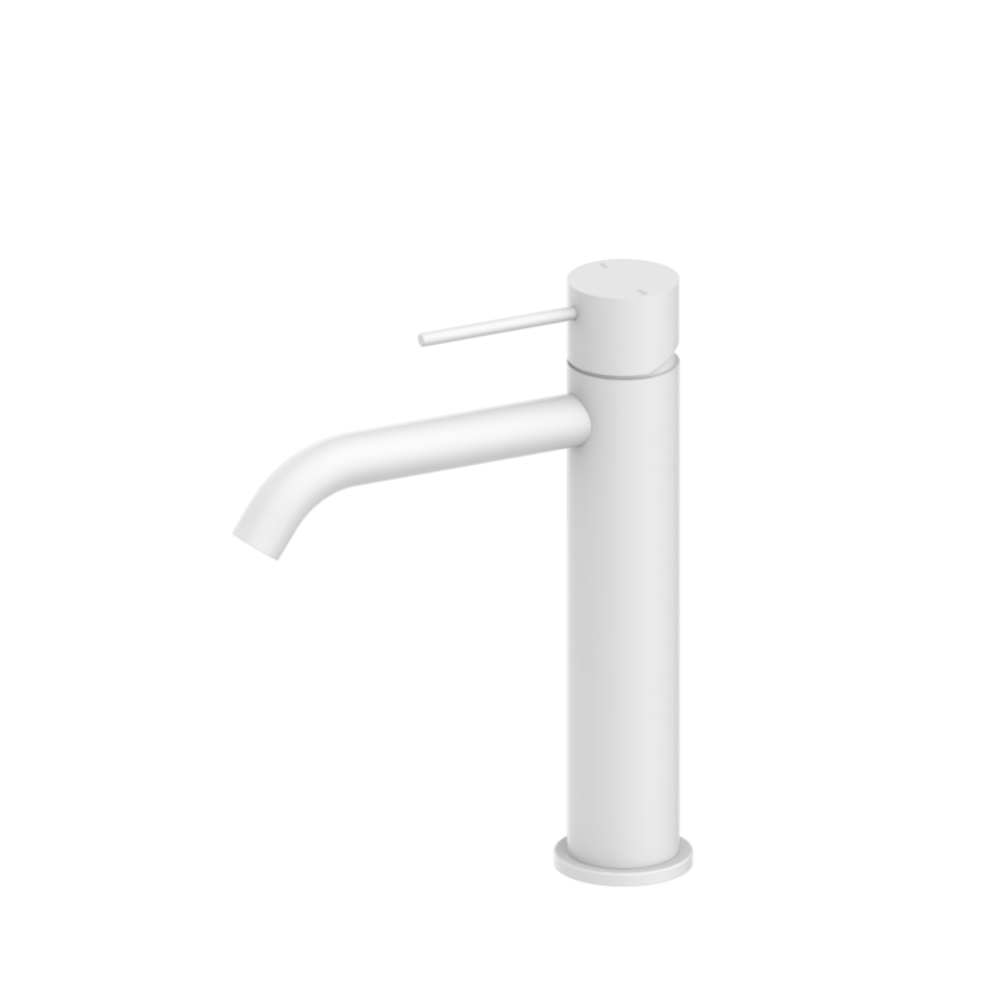 Nero Mecca Middle Tall Basin Mixer Matte White NR221901EMW - Basin Mixers