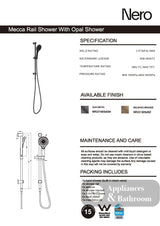 Nero Mecca Rail Shower With Shower Gun Metal NR221905dGM - Rail Showers