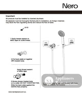 Nero Mecca Shower Bracket With Air Shower II Matte Black NR221905FMB - Hand Showers