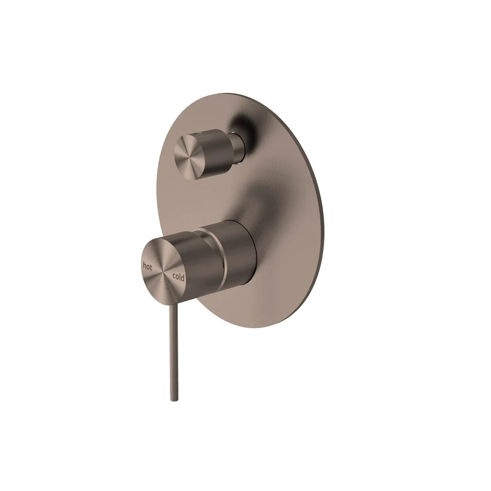 Nero Mecca Shower Mixer With Divertor Brushed Bronze NR221911ABZ - Wall Mixer Diverter