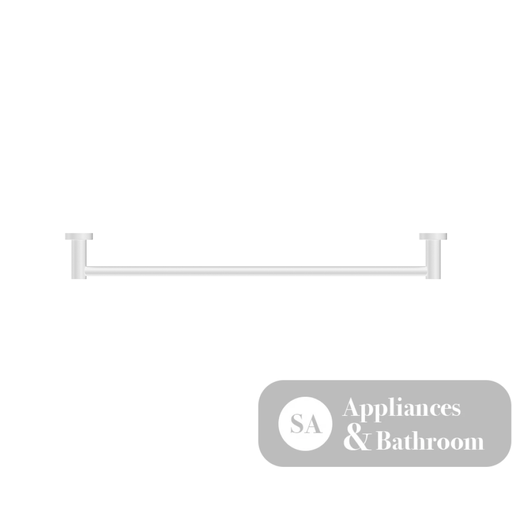Nero Mecca Single Towel Rail 600mm Matte White NR1924MW - Towel Rails